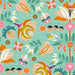 Serenade Organic Cotton Fabric, Folk Bouquet Dusty Aqua from Jaycotts Sewing Supplies