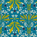 Serenade Organic Cotton Fabric, Floral Burst Blue from Jaycotts Sewing Supplies