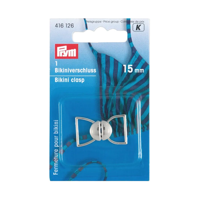 Prym Bikini Clasp | Metal silver colour from Jaycotts Sewing Supplies