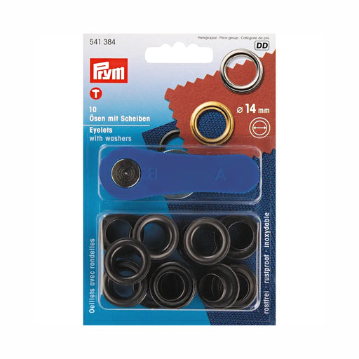 Prym Black metal Eyelets, 14mm size from Jaycotts Sewing Supplies