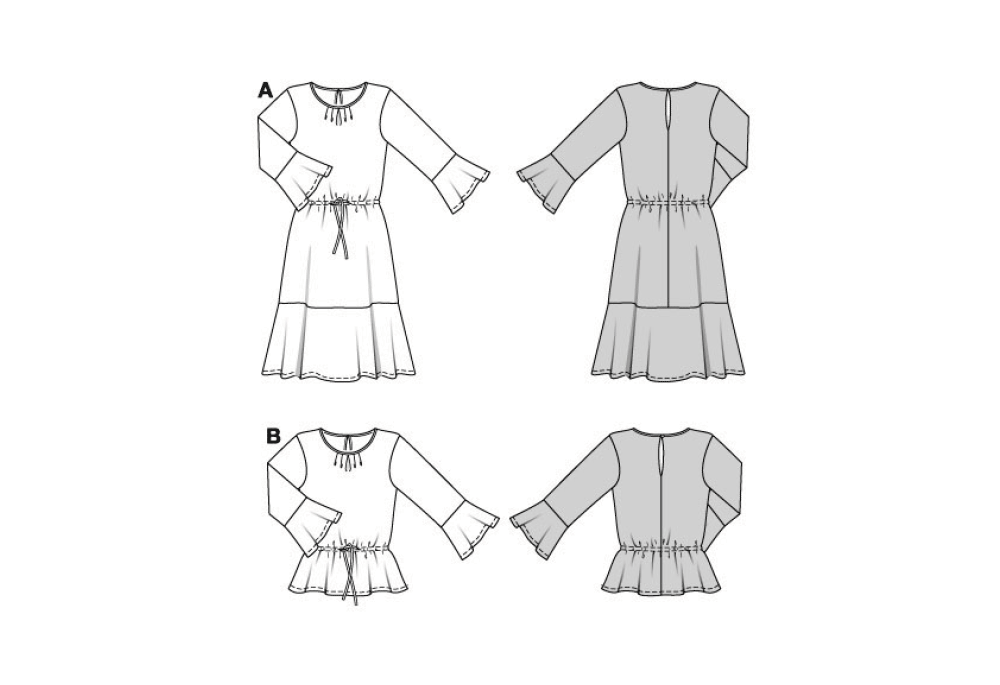 Burda Sewing Pattern 5884 Misses' Blouse and Dress from Jaycotts Sewing Supplies