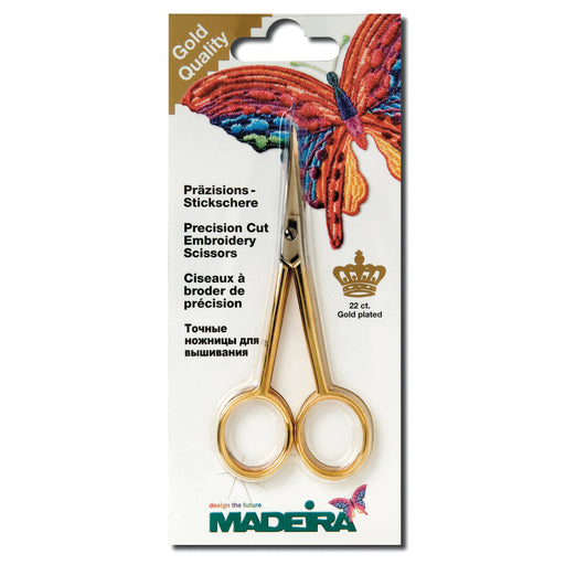 Madeira Gold Plated Straight Point Embroidery Scissors from Jaycotts Sewing Supplies