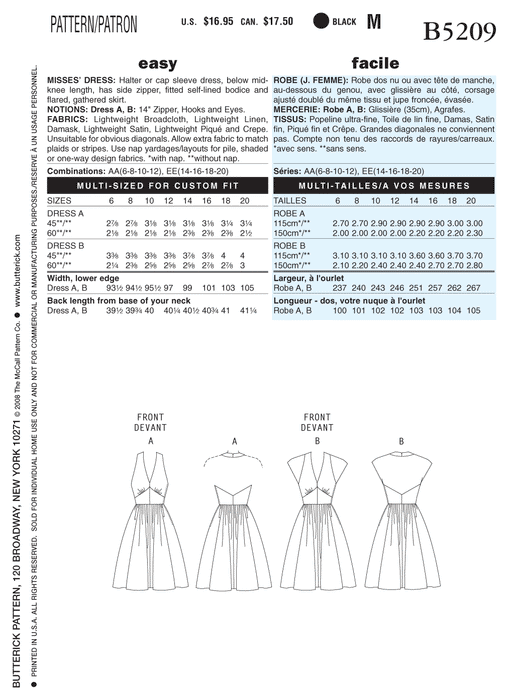 Butterick 5209 Misses' Vintage Dress Pattern | Easy from Jaycotts Sewing Supplies