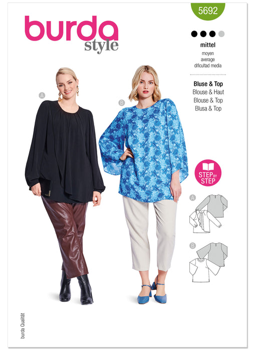 Burda Pattern 5692 Misses' Blouse and Shirt from Jaycotts Sewing Supplies