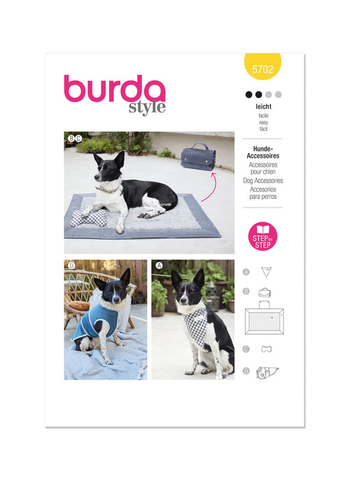 Burda style sewing pattern 5702 Pet Accessories from Jaycotts Sewing Supplies
