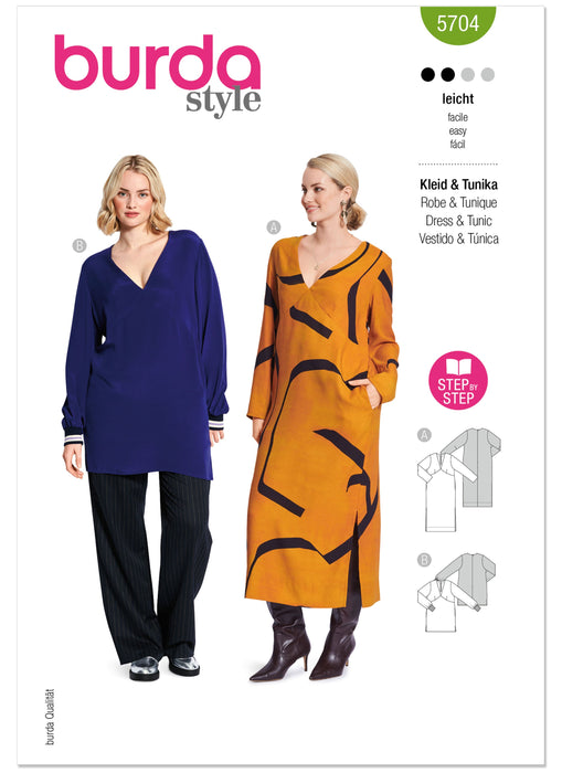 Burda Pattern 5704 Misses' Dress and Tunic from Jaycotts Sewing Supplies