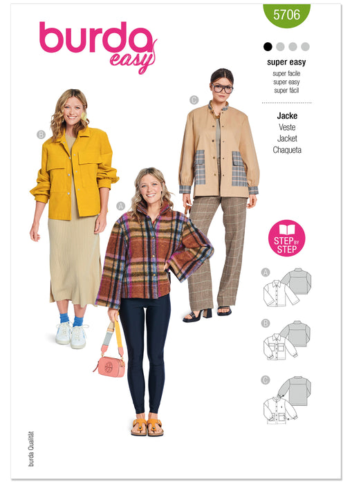 Burda Pattern 5706 Misses' Jackets from Jaycotts Sewing Supplies