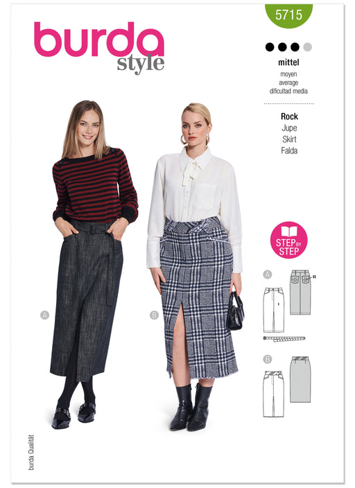 Burda Pattern 5715 Misses' Skirts from Jaycotts Sewing Supplies