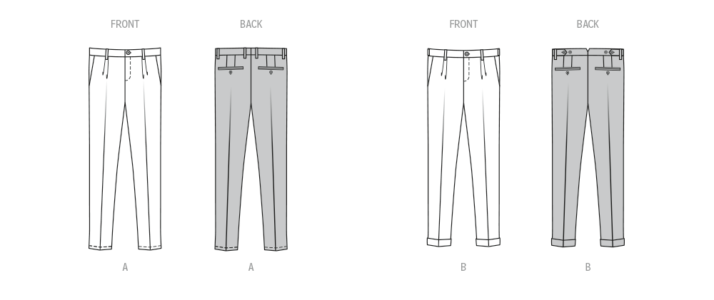 Burda style sewing pattern 5722 Men's Chino Trousers from Jaycotts Sewing Supplies