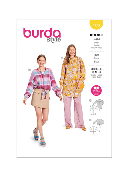 Burda style sewing pattern 5723 Misses' Blouse from Jaycotts Sewing Supplies