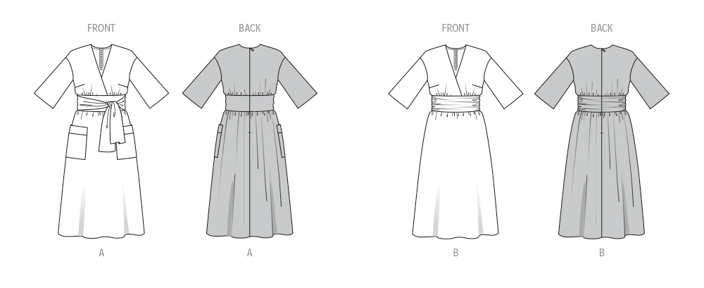 Burda style sewing pattern 5724 Misses' Wrap midi Dress from Jaycotts Sewing Supplies