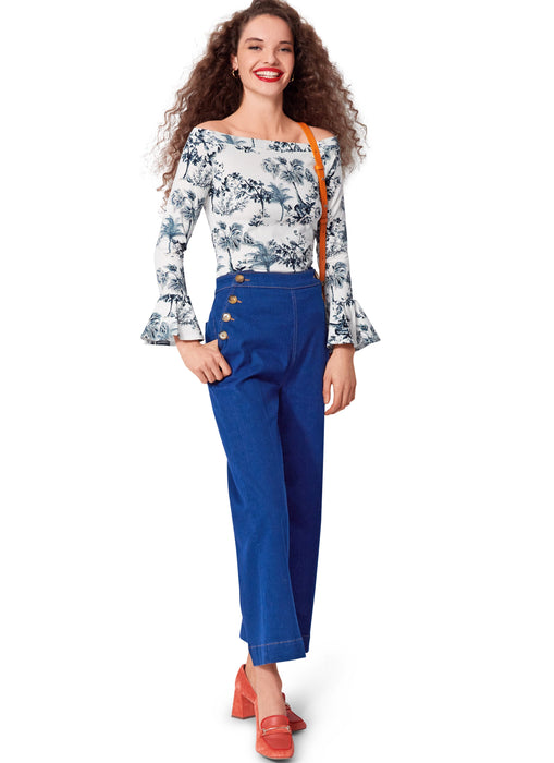 Burda style sewing pattern 5730 Misses' Top from Jaycotts Sewing Supplies