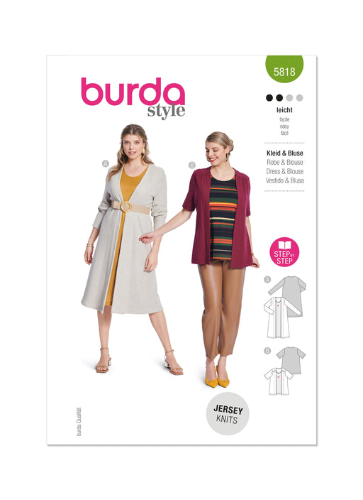 Burda Style Pattern 5818 Misses' Dress & Blouse from Jaycotts Sewing Supplies