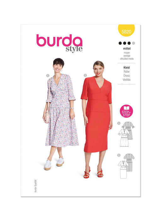 Burda Style Pattern 5820 Misses' Dress from Jaycotts Sewing Supplies