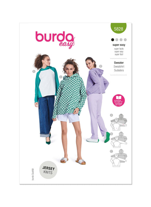 Burda 5828 Misses’ Hoodie Pattern from Jaycotts Sewing Supplies