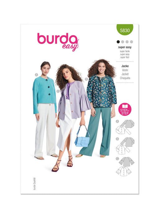 Burda Style Pattern 5830 Misses' Jacket from Jaycotts Sewing Supplies