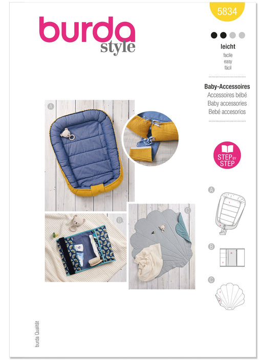 Burda Sewing Pattern 5834 Baby Accessories from Jaycotts Sewing Supplies