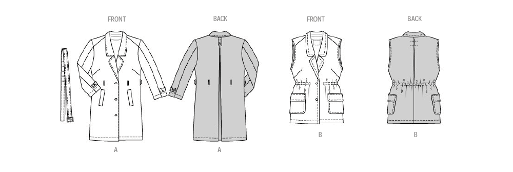 Burda Style 5840 Misses' Trench Coat Pattern from Jaycotts Sewing Supplies