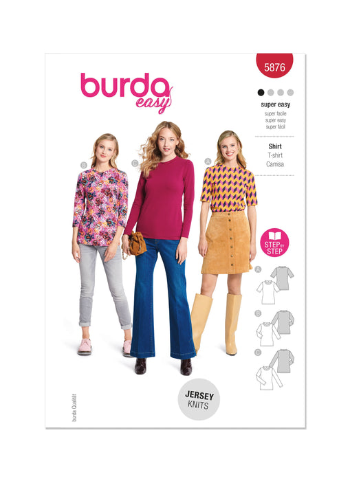 Burda Sewing Pattern 5876 Misses' Top from Jaycotts Sewing Supplies