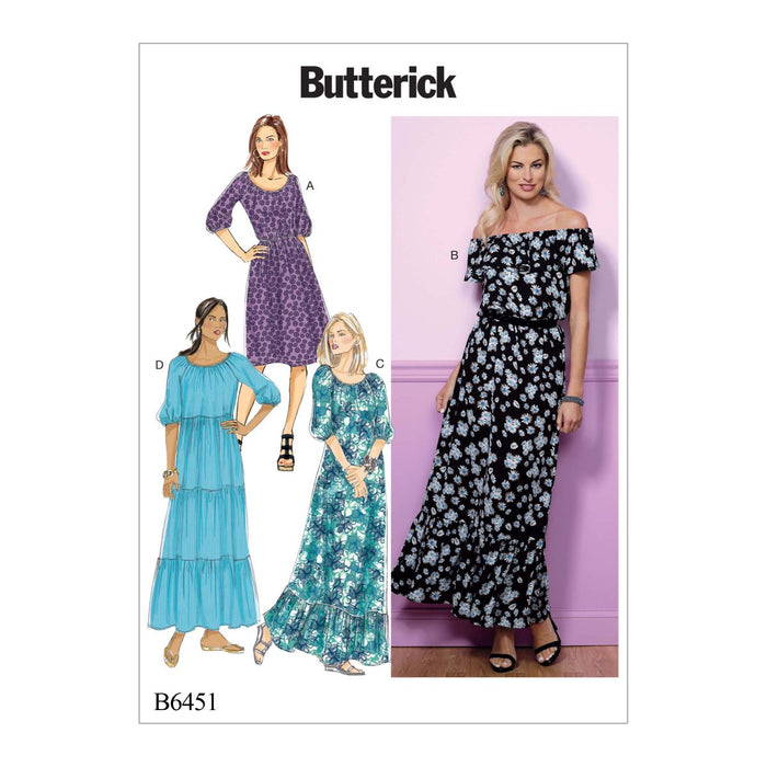 Butterick 6451 Misses' Gathered, Blouson Dresses Pattern from Jaycotts Sewing Supplies