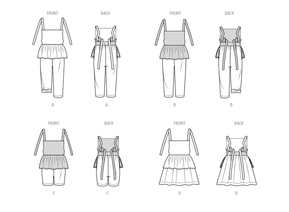 Butterick Sewing Pattern B6936 Toddlers' Overalls and Dress from Jaycotts Sewing Supplies