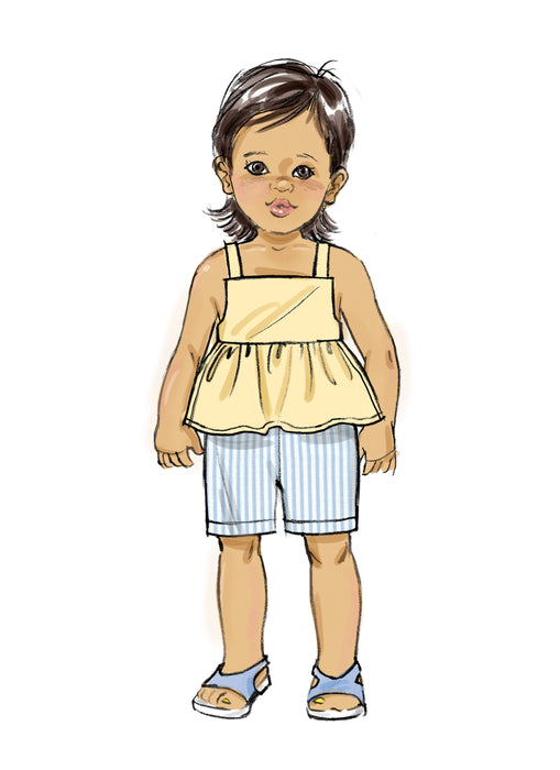 Butterick Sewing Pattern B6936 Toddlers' Overalls and Dress from Jaycotts Sewing Supplies