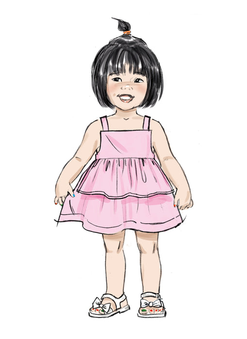 Butterick Sewing Pattern B6936 Toddlers' Overalls and Dress from Jaycotts Sewing Supplies