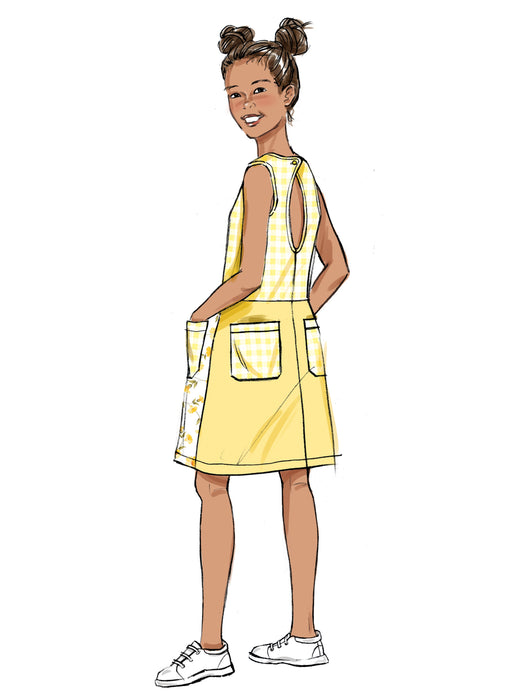 Butterick Sewing Pattern B6937 Children's and Girls' Dress, Romper and Hat in Sizes S-M-L from Jaycotts Sewing Supplies