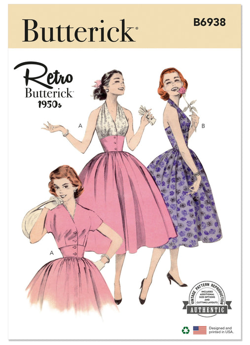 Butterick sewing pattern 6938 Halter Dress and Jacket from Jaycotts Sewing Supplies