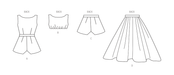 Butterick sewing pattern 6939 Playsuit, Midriff Blouse, Shorts and Skirt from Jaycotts Sewing Supplies