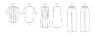 Butterick sewing pattern 6945 Knit Lounge Top, Dress and Pants from Jaycotts Sewing Supplies