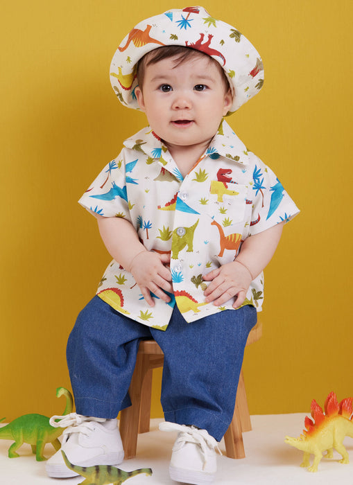 Butterick sewing pattern 6949 Babies' Shirts, T-Shirt, Pants and Hat from Jaycotts Sewing Supplies