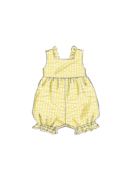 Butterick sewing pattern 6950 Babies' Rompers, Dress, Bloomers and Headband from Jaycotts Sewing Supplies