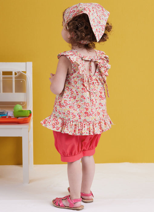 Butterick sewing pattern 6951 Toddlers' Dress, Tops, Shorts, Pants and Kerchief from Jaycotts Sewing Supplies