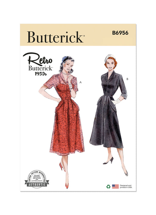 Butterick sewing pattern 6956 Dress with Sleeve Variations from Jaycotts Sewing Supplies