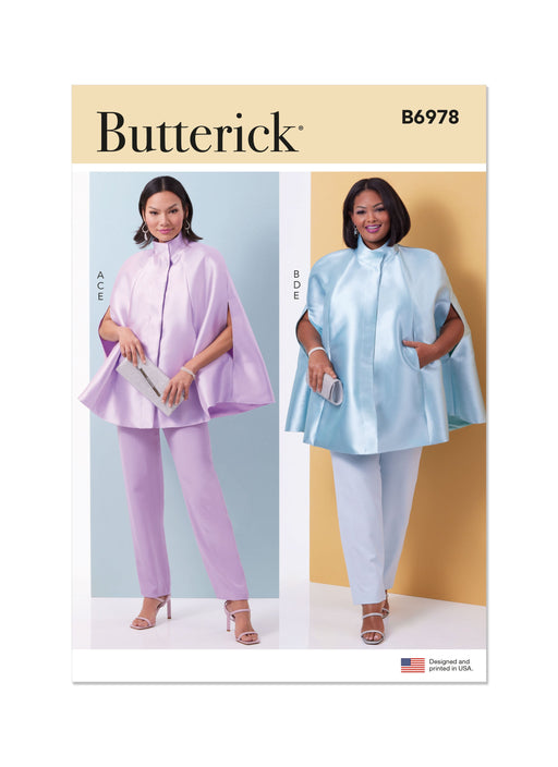Butterick sewing pattern B6978 Misses' and Women's Cape, Top and Pants from Jaycotts Sewing Supplies