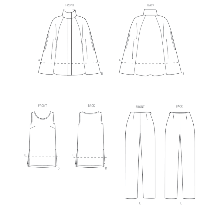 Butterick sewing pattern B6978 Misses' and Women's Cape, Top and Pants from Jaycotts Sewing Supplies