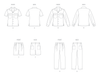 Butterick sewing pattern B6984 Unisex  Shirts, Shorts and Pants from Jaycotts Sewing Supplies