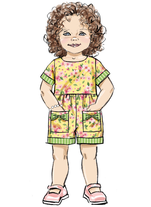 Butterick sewing pattern B6987 Toddlers' Dresses and Rompers from Jaycotts Sewing Supplies
