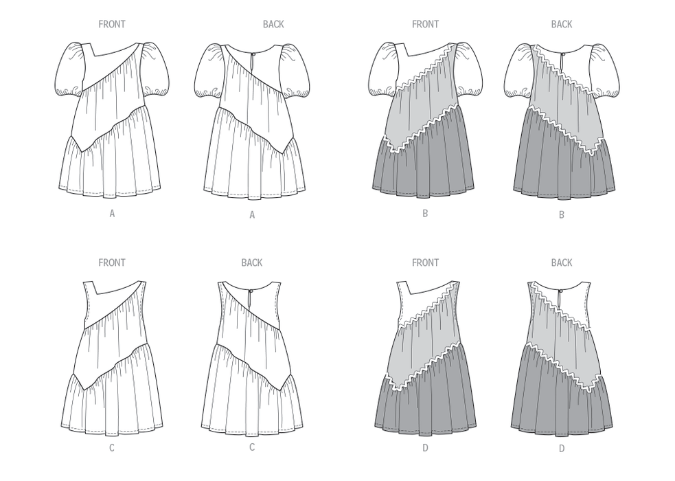 Butterick sewing pattern B6988 Children's Dresses from Jaycotts Sewing Supplies