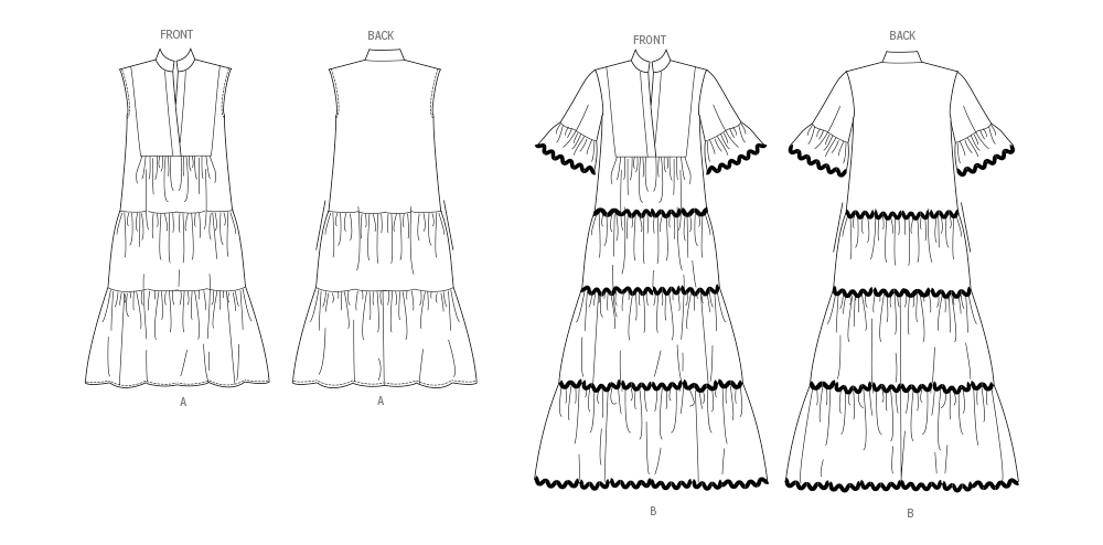 Butterick Sewing Pattern 6993 Loose-fitting Dresses from Jaycotts Sewing Supplies