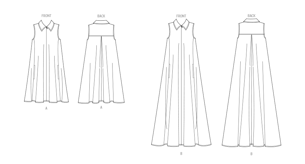 Butterick Sewing Pattern 6994 Loose-Fitting Dress in Two Lengths from Jaycotts Sewing Supplies