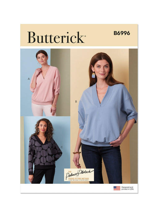 Butterick Sewing Pattern 6996 Knit Tops by Palmer/Pletsch from Jaycotts Sewing Supplies