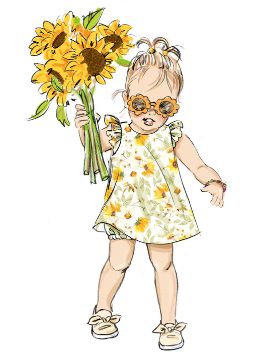 Butterick Sewing Pattern 7003 Toddlers' Dresses and Panties from Jaycotts Sewing Supplies