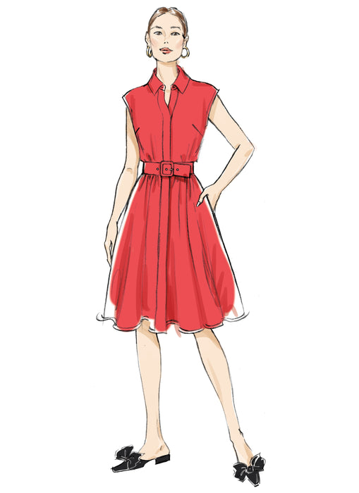 Butterick sewing pattern 7021 Dress with Belt, Sleeve and Length Variations from Jaycotts Sewing Supplies