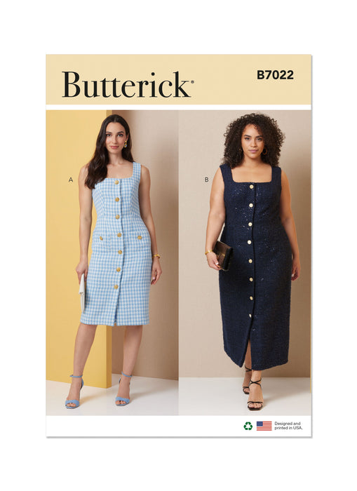 Butterick sewing pattern 7022 Dress in Two Lengths with Petite Lines from Jaycotts Sewing Supplies