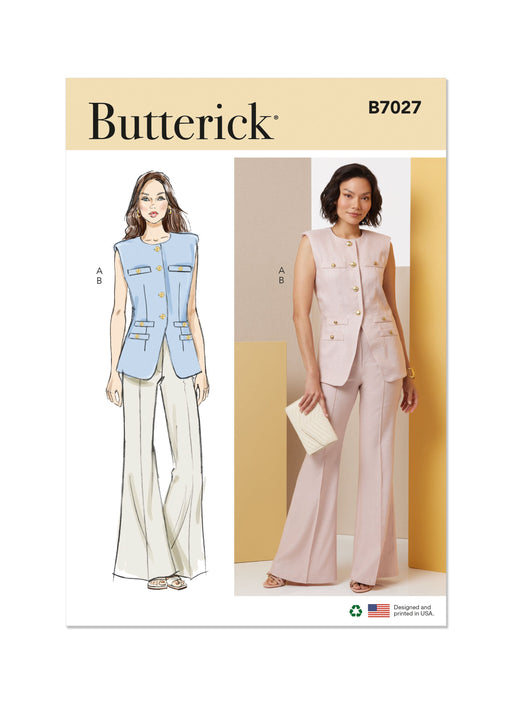 Butterick sewing pattern 7027 Waistcoat and Trousers from Jaycotts Sewing Supplies