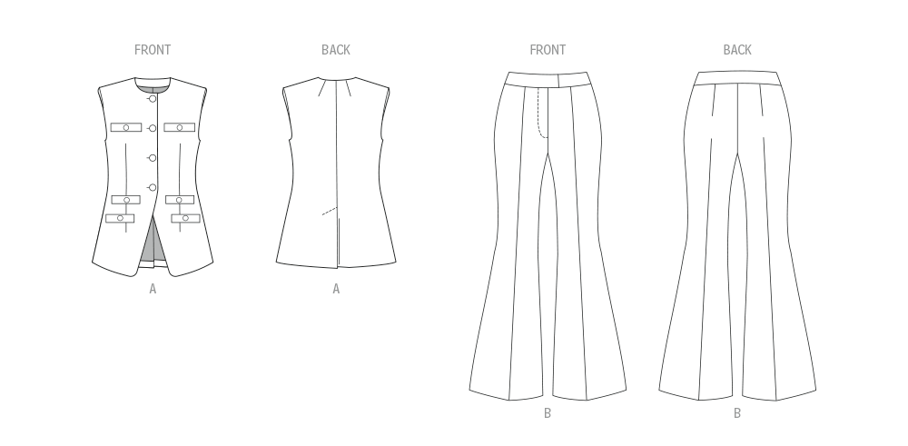 Butterick sewing pattern 7027 Waistcoat and Trousers from Jaycotts Sewing Supplies