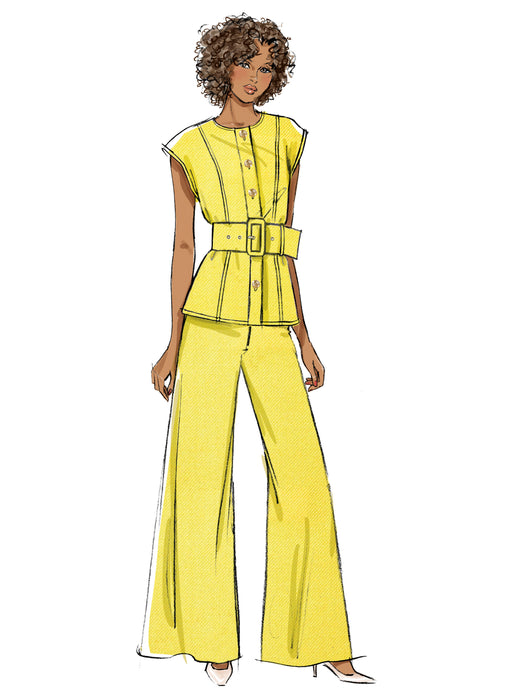 Butterick sewing pattern 7028 Top with Belt and Pants from Jaycotts Sewing Supplies