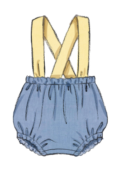Butterick sewing pattern 7031 Babies' Rompers and Bow Tie from Jaycotts Sewing Supplies